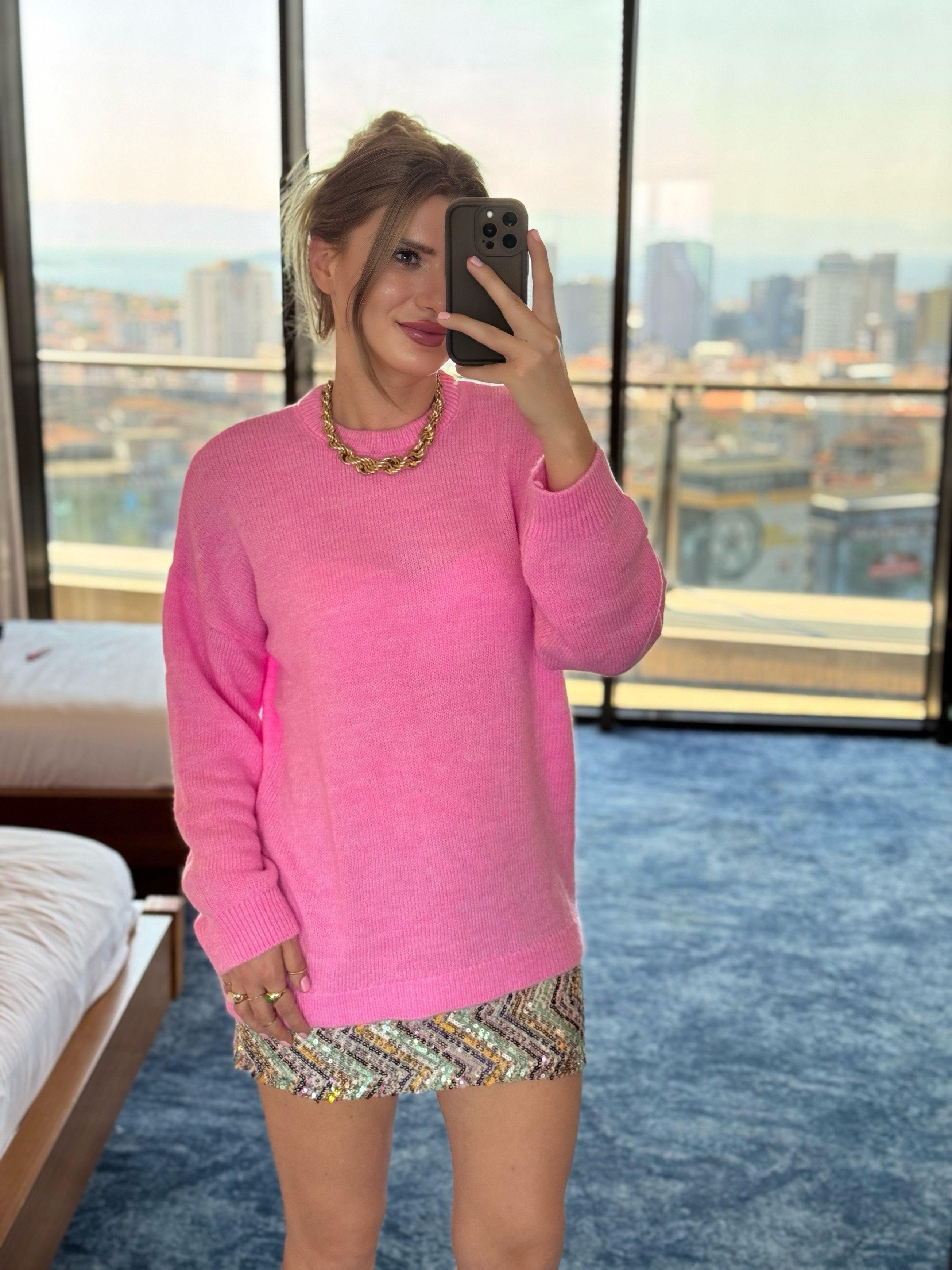 Kazak & HırkaPembe Sidney Oversize Triko Kazak