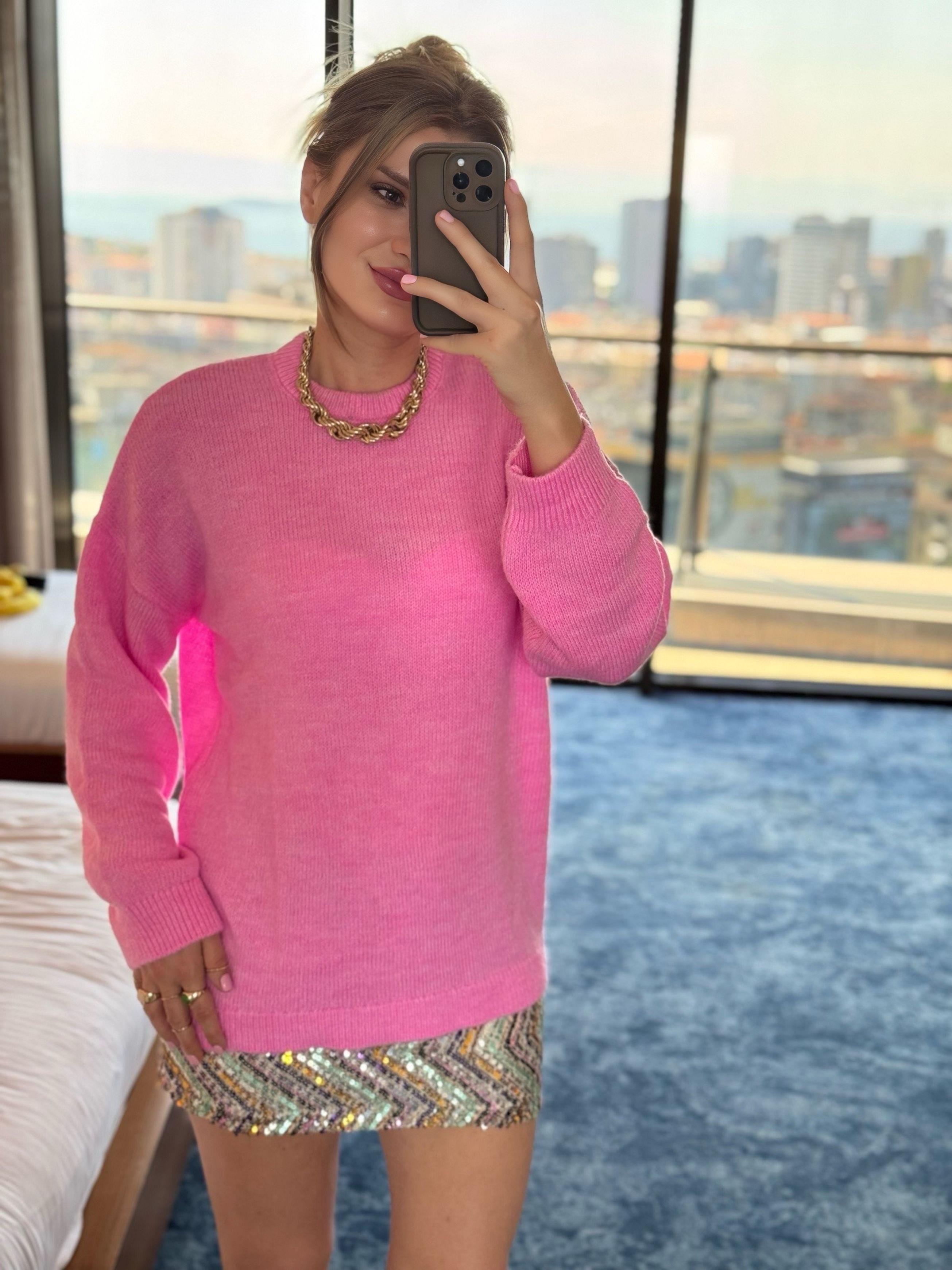 Kazak & HırkaPembe Sidney Oversize Triko Kazak