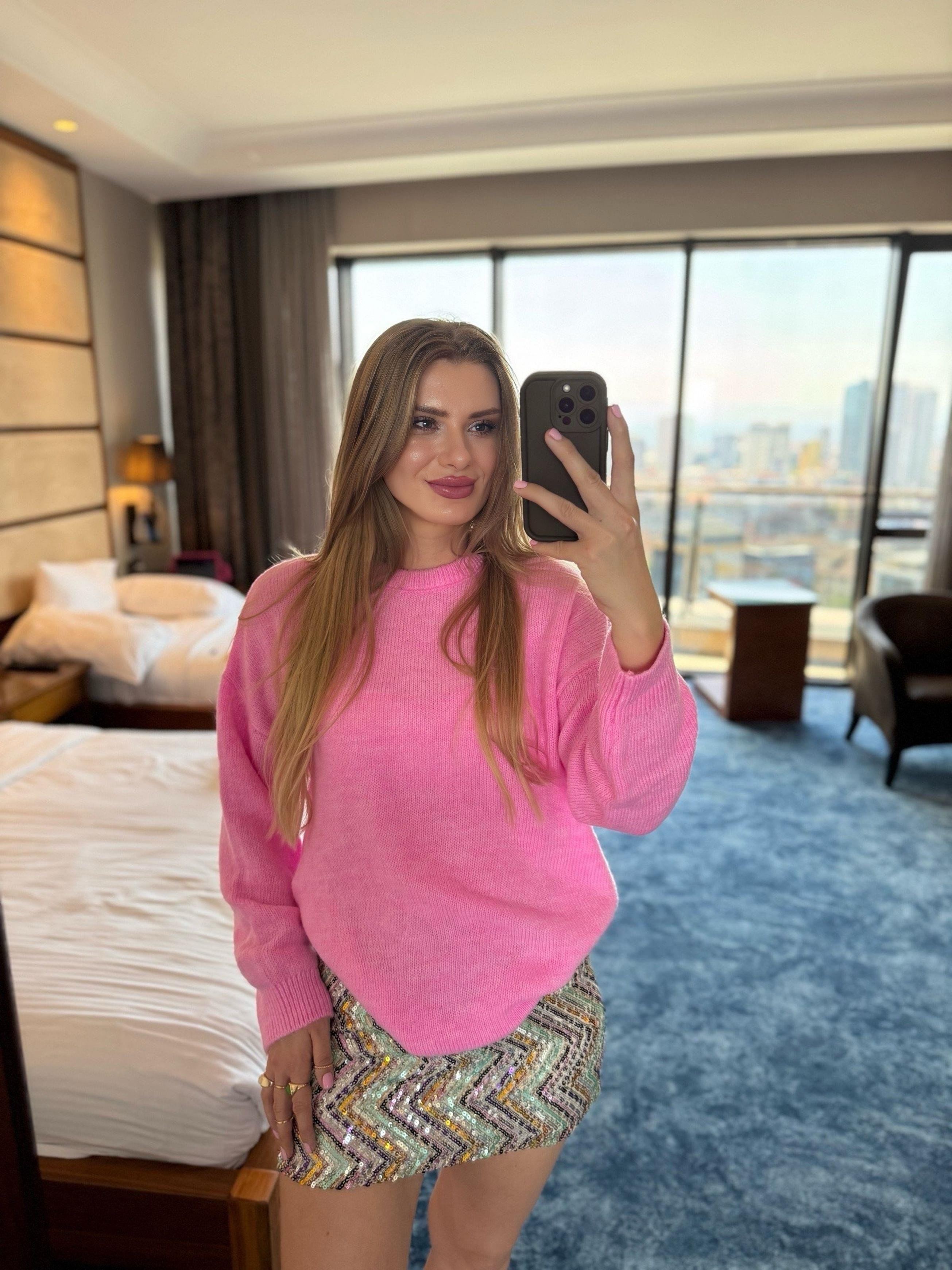 Kazak & HırkaPembe Sidney Oversize Triko Kazak