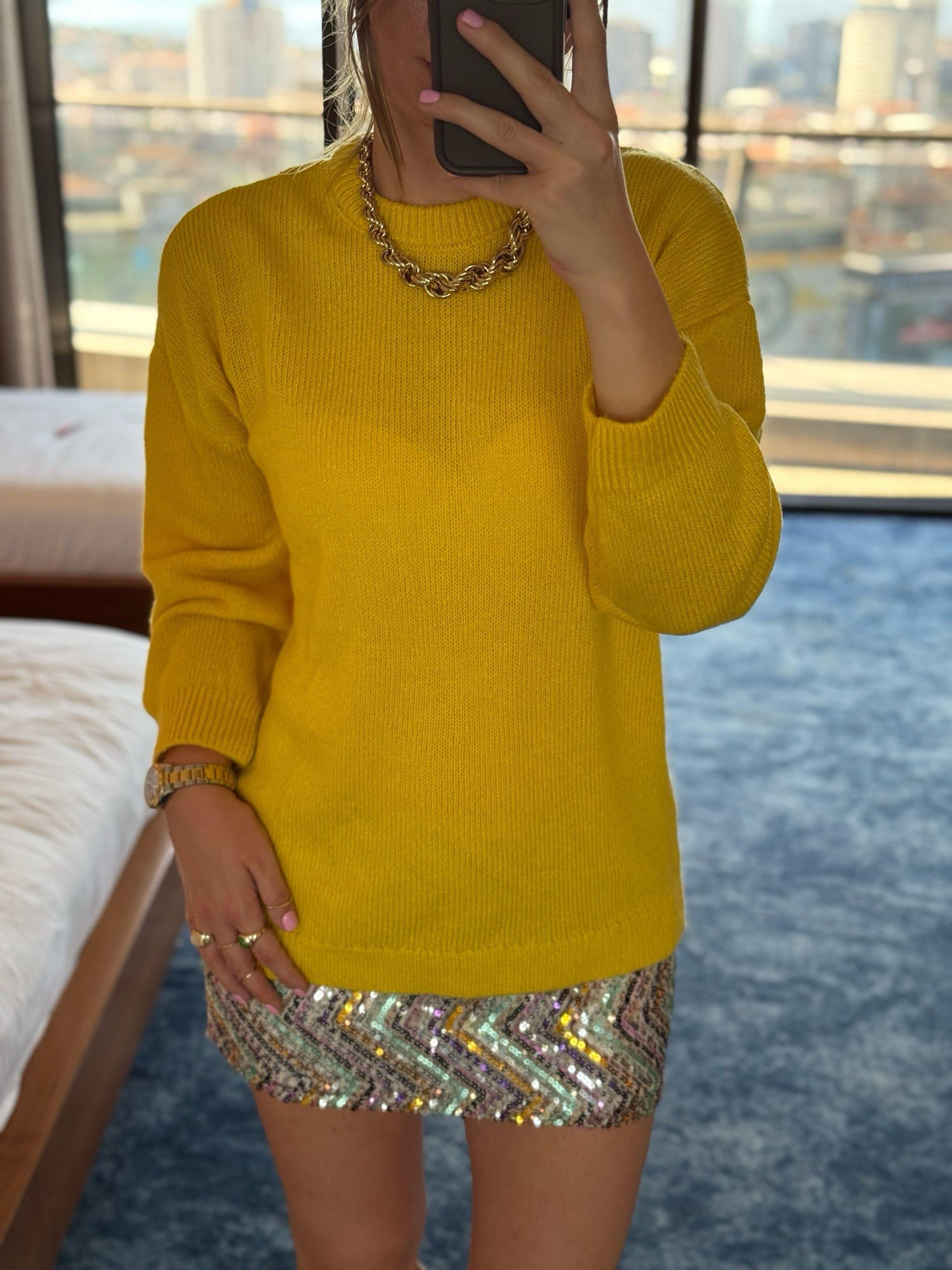 Kazak & HırkaSarı Sidney Oversize Triko Kazak