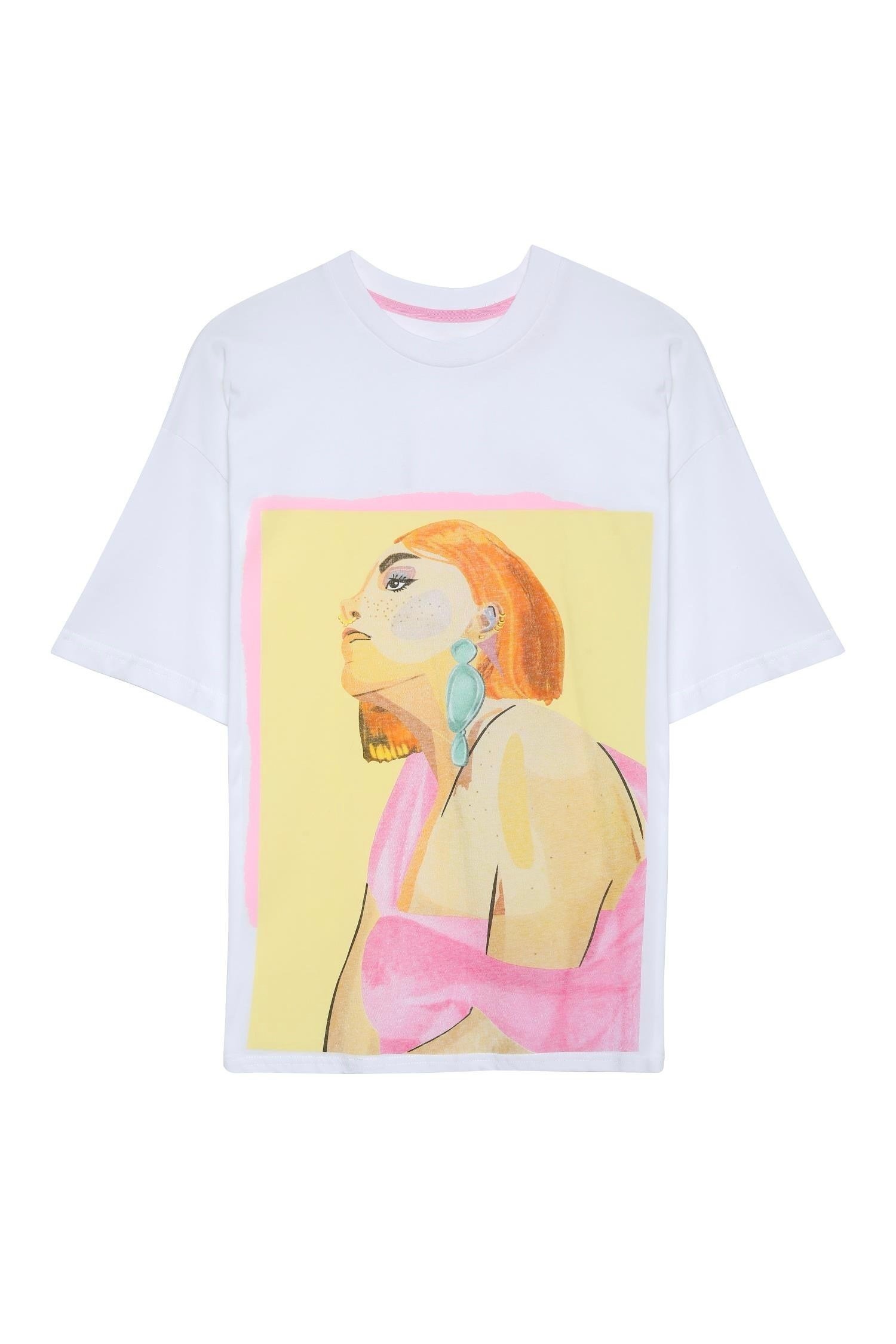Kız Baskılı T-shirt - BeyazTshirtKız Baskılı T-shirt - Beyaz