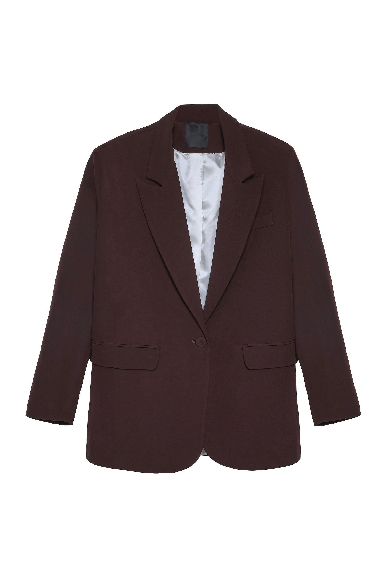 Oversize Blazer Ceket - Bordo&KahveBlazerOversize Blazer Ceket - Bordo&Kahve