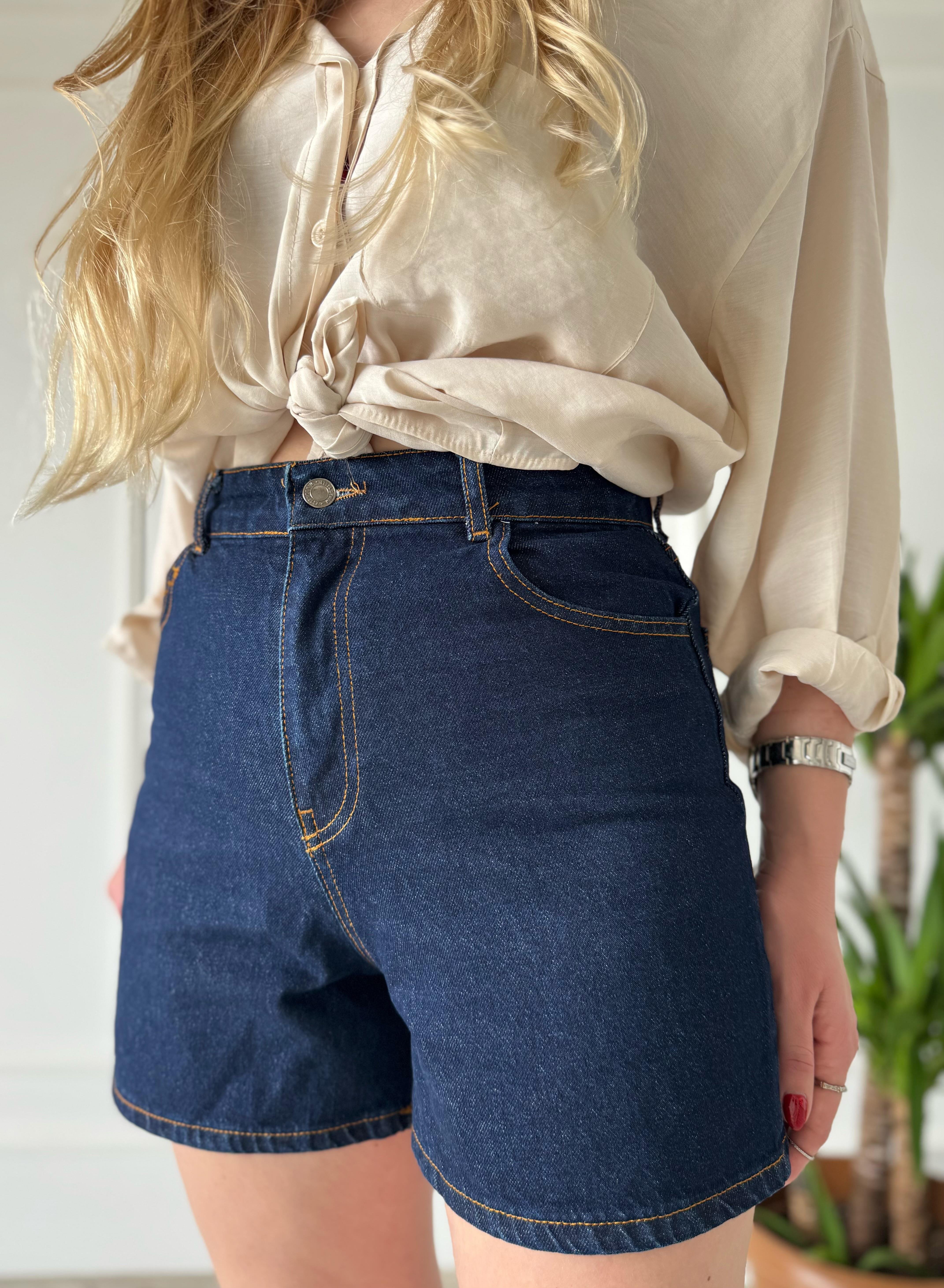 ŞortKoyu Mavi Fit Denim Şort
