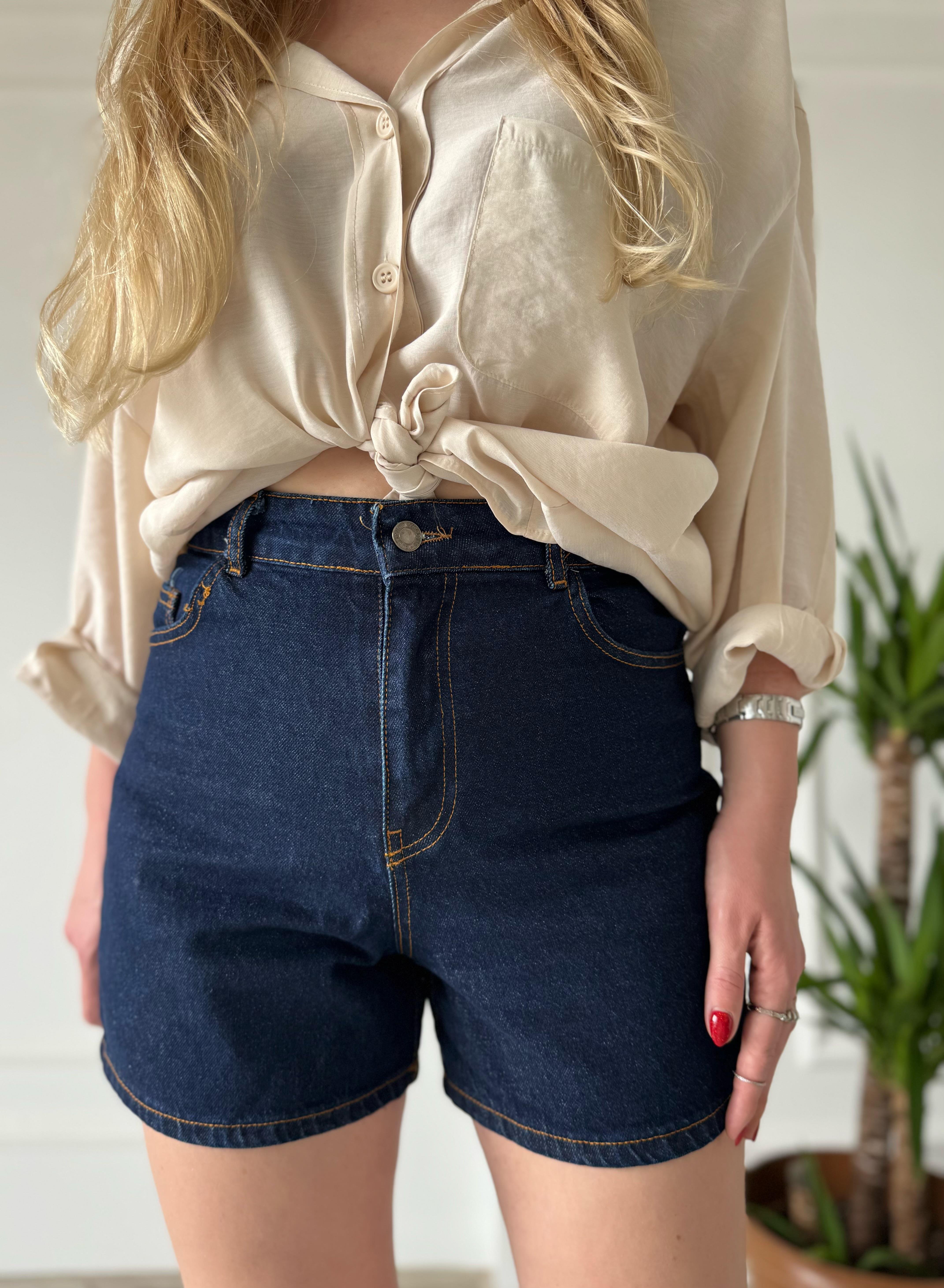 ŞortKoyu Mavi Fit Denim Şort