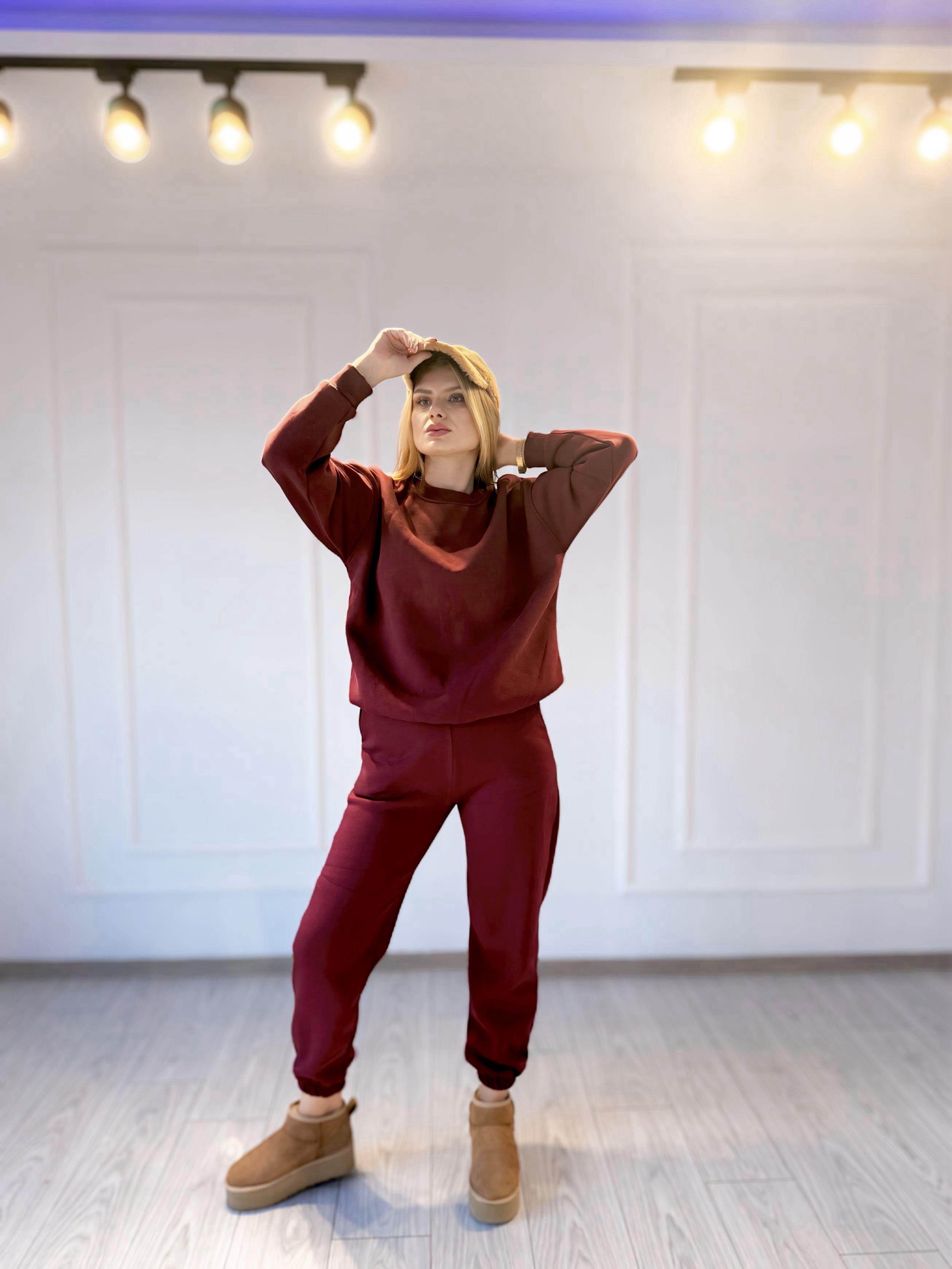 TAKIM3 İplik Basic Jogger Sweat Takım - Bordo