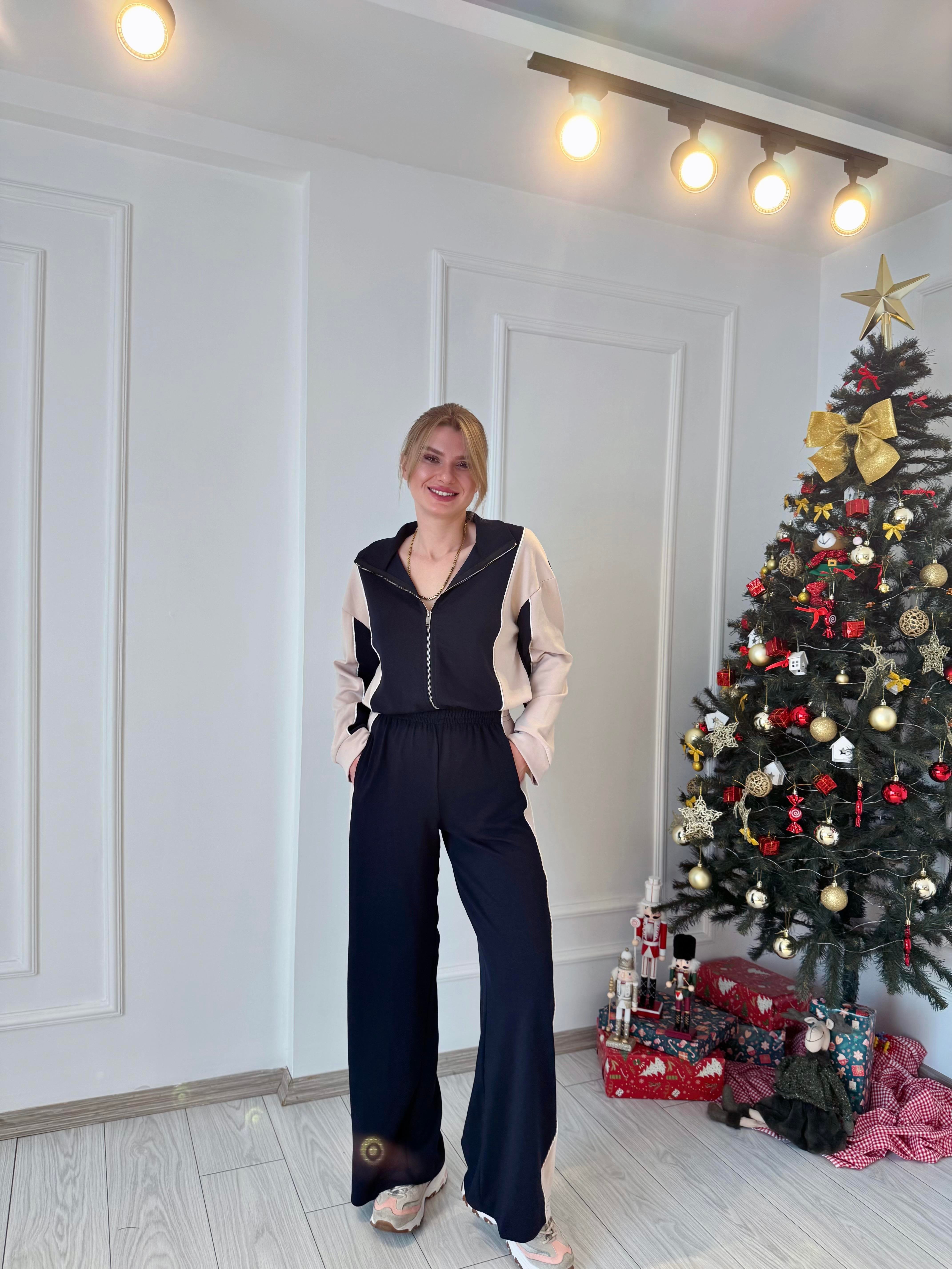 TAKIMLacivert Bej Biyeli Marka Model Modal Takım