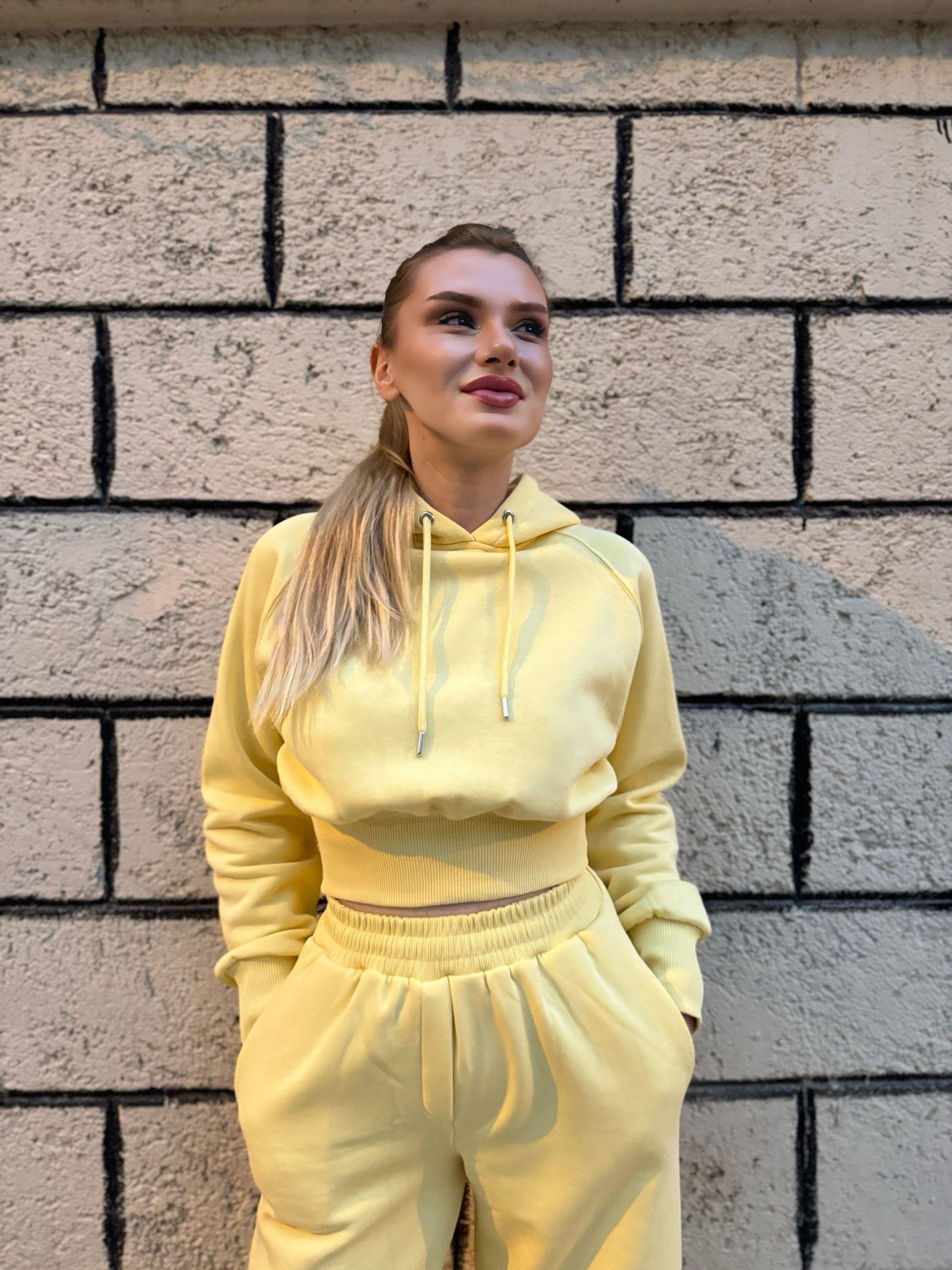 TAKIMSarı Şardonlu Pantolon Sweat Takım