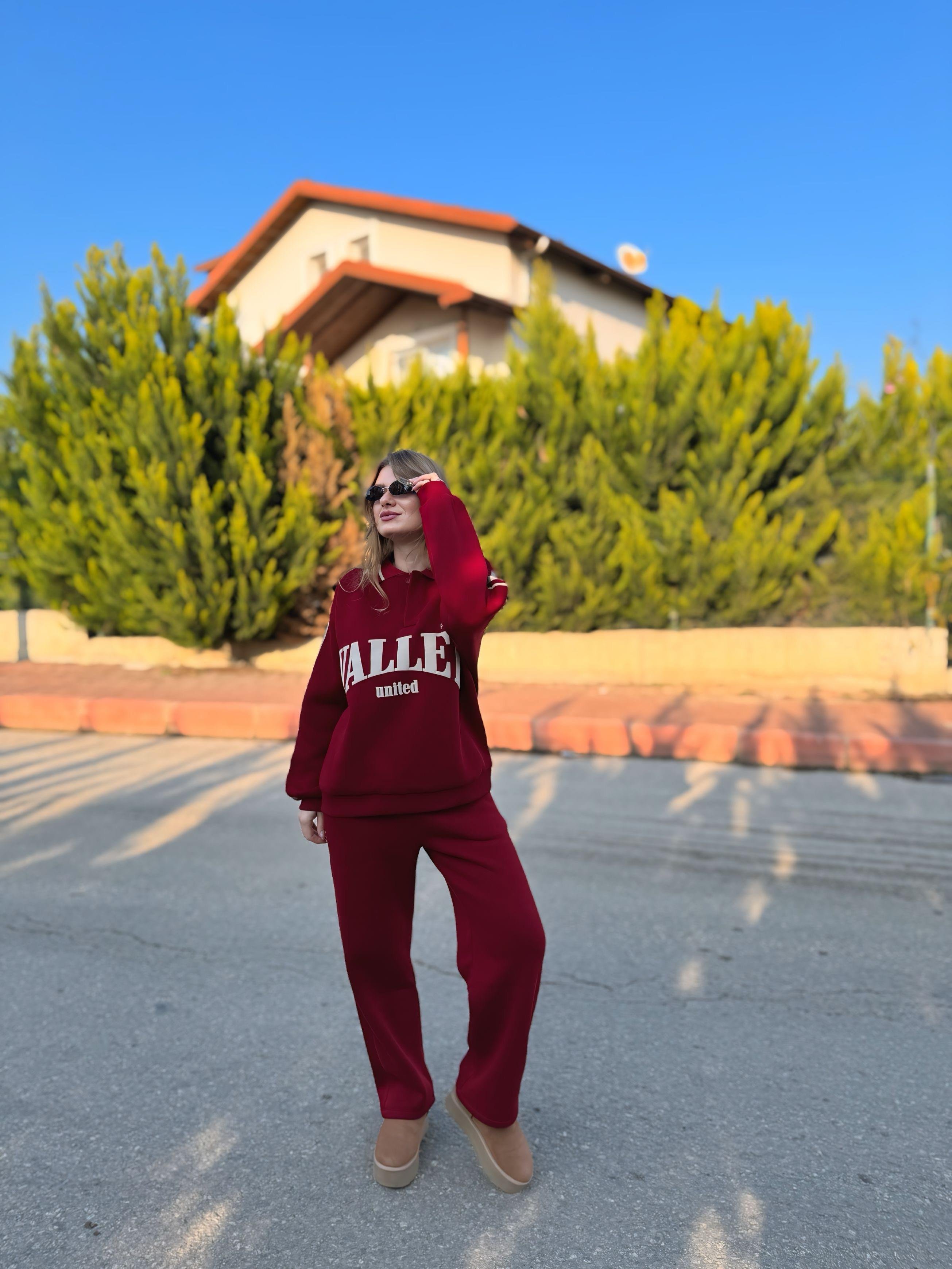 TAKIMValley Polo Yaka Sweatshirt Pantolon Takım - Bordo