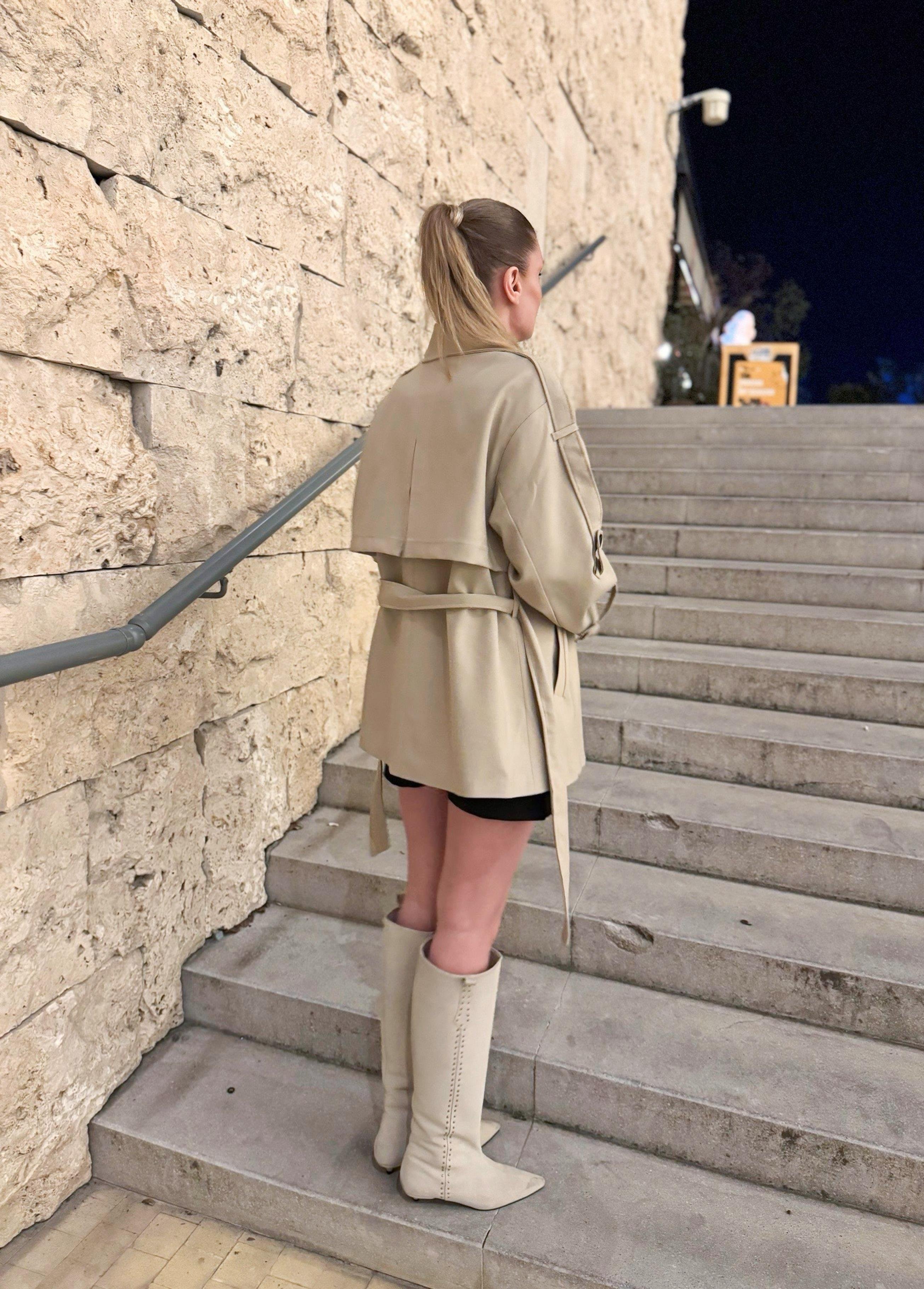 TrençkotOversize Ara Boy Camel Trençkot