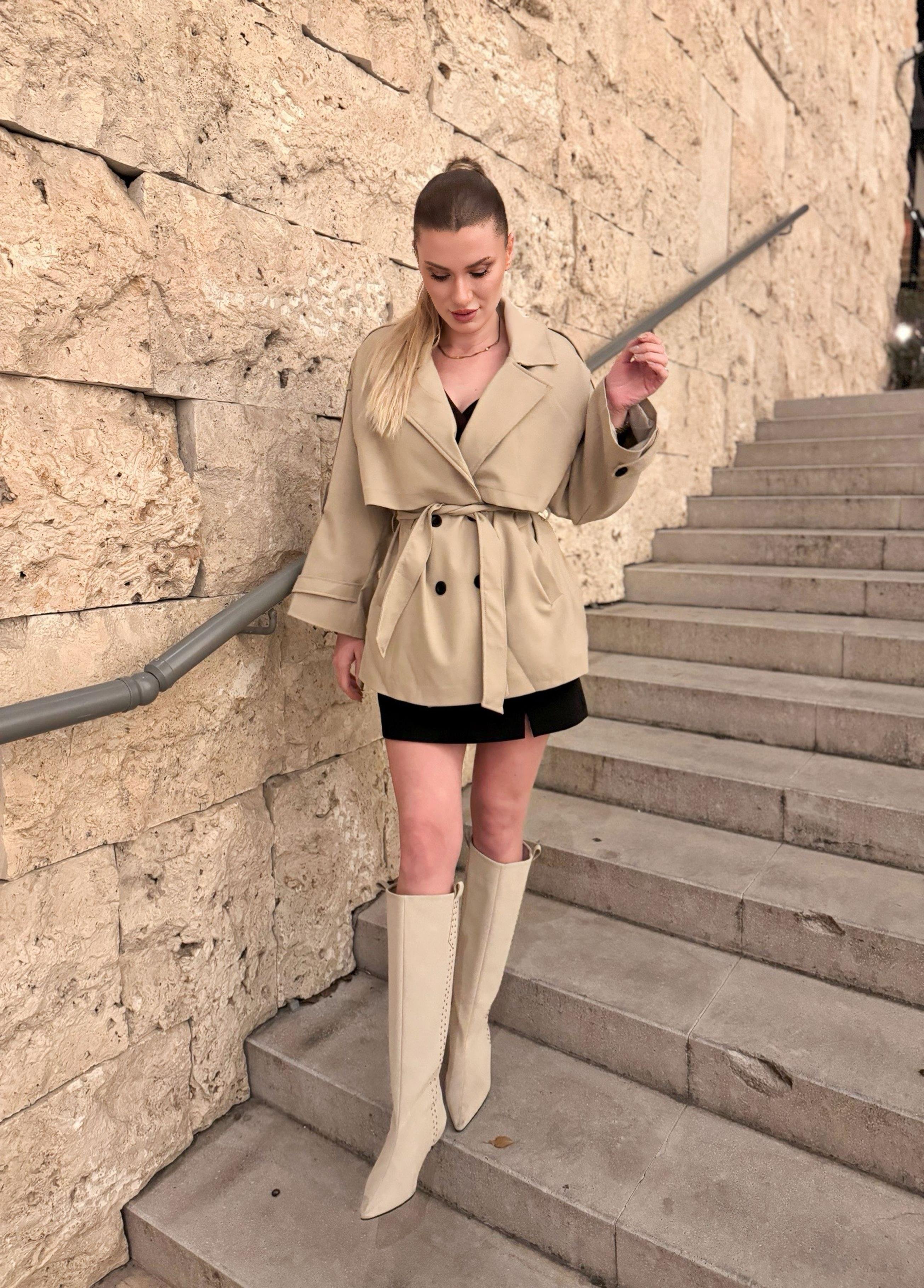 TrençkotOversize Ara Boy Camel Trençkot