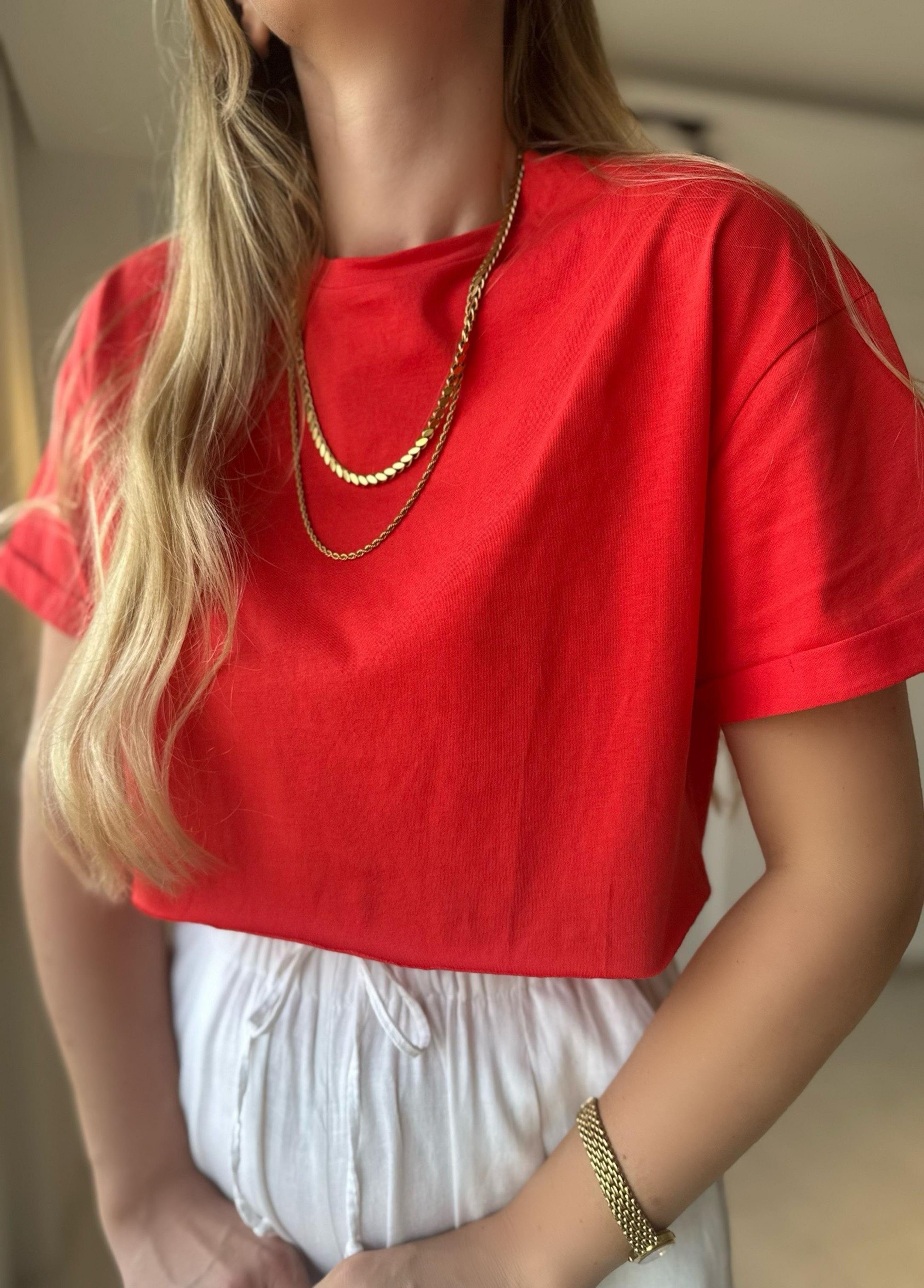 TshirtCrop Basic Tshirt - Kırmızı