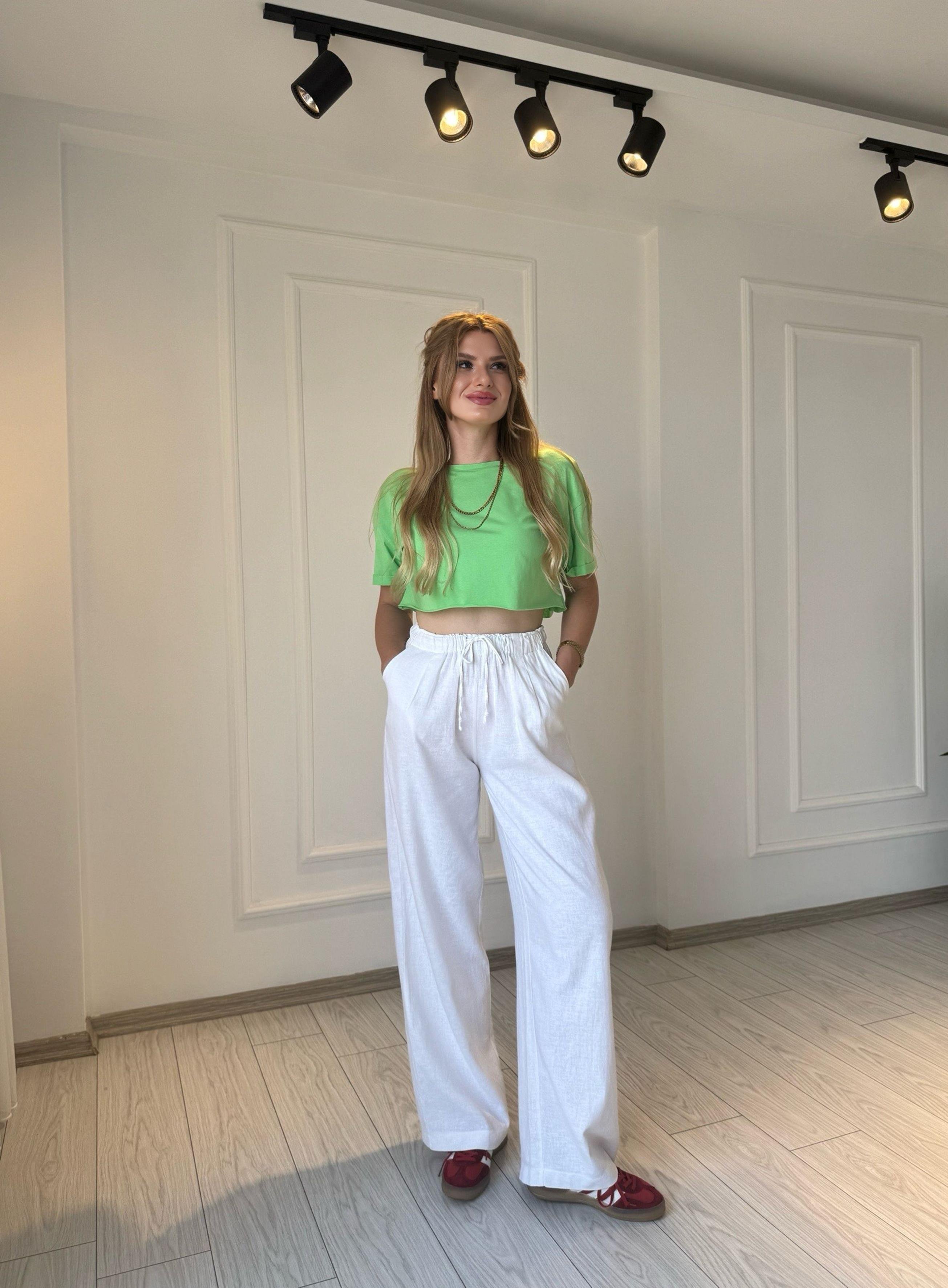 TshirtCrop Basic Tshirt - Yeşil