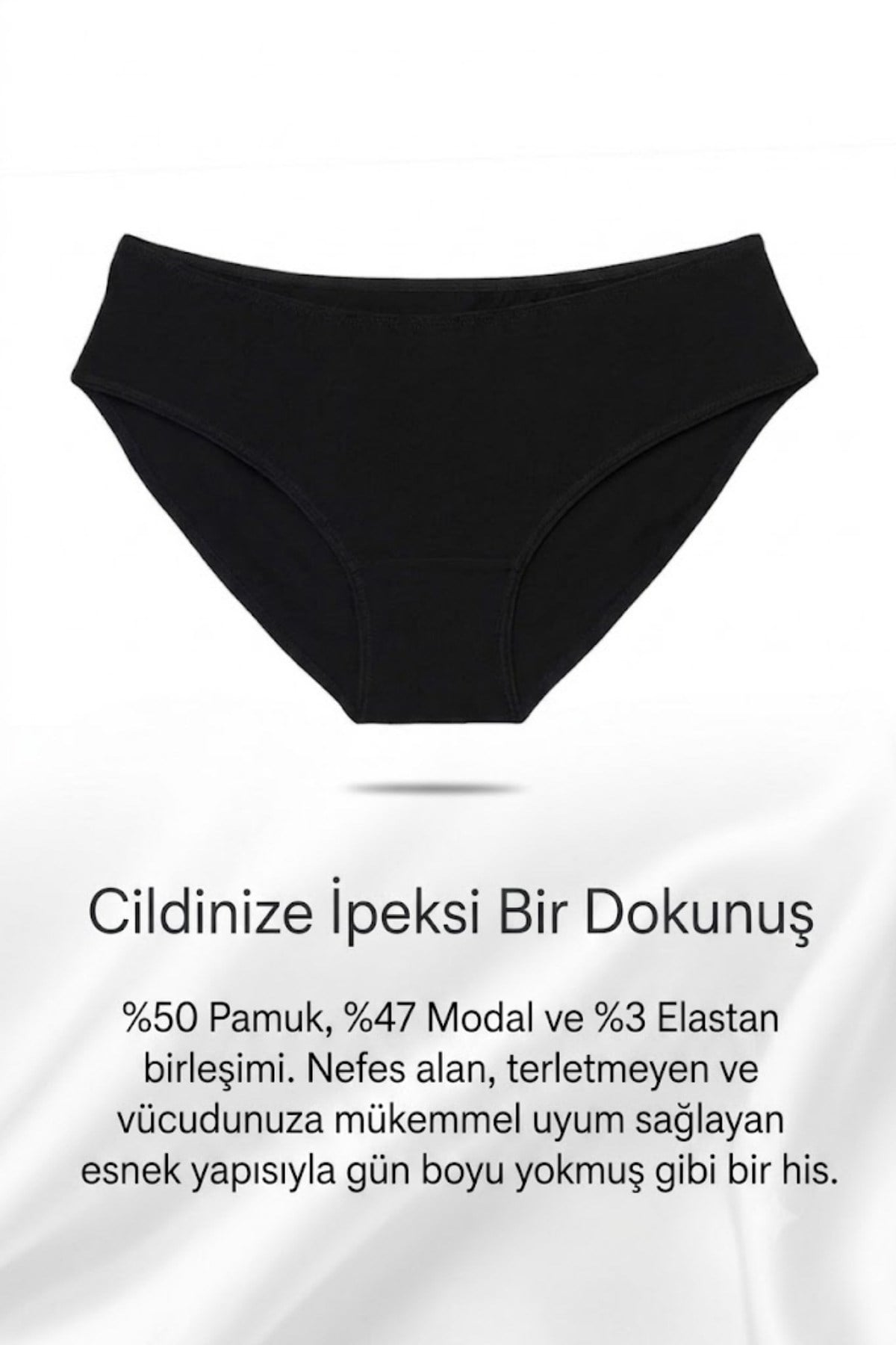 Silver Touch Saf Gümüş Dokulu Kadın Siyah Cover Savage Külot