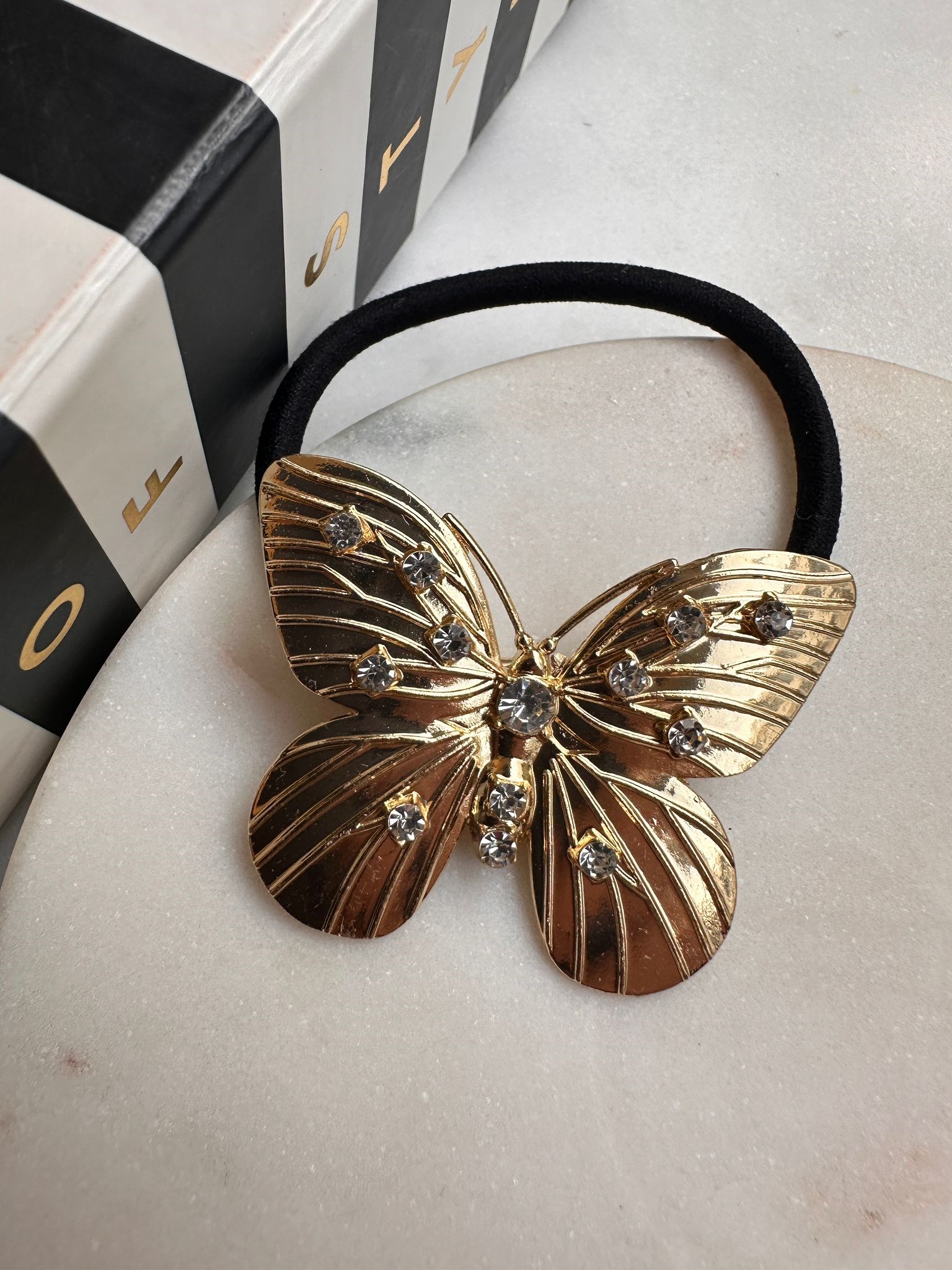 Gold Metal Kelebek Lastik Toka
