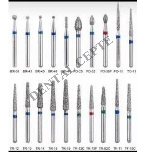 Aeratör Elmas Frezi - Çin 10 lu Blester Paketi ROND Model SARI Kuşak