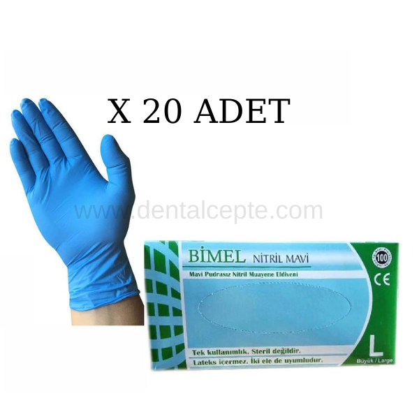 Bimel - Nitril Muayne Eldiveni Pudrasız ( 1 Koli) (20 ADET )