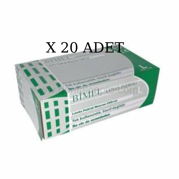 Bimel - Pudrasız Latex Muayne Eldiveni (1 Koli-20 Adet)