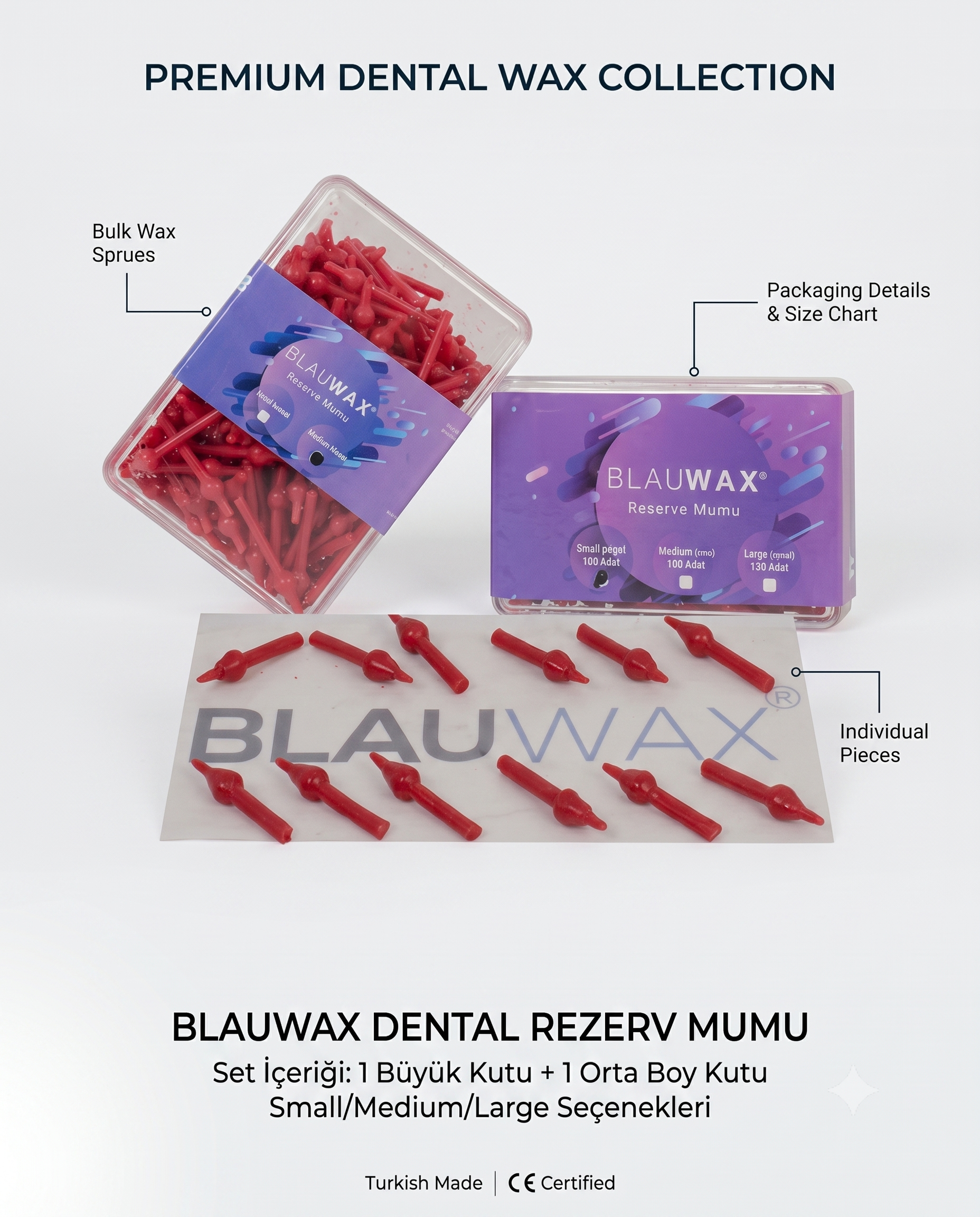 BlauWax Kırmızı Labut Mum 100 lük PaketBLAUBlauWax Kırmızı Labut Mum 100 lük Paket - DENTAL CEPTE