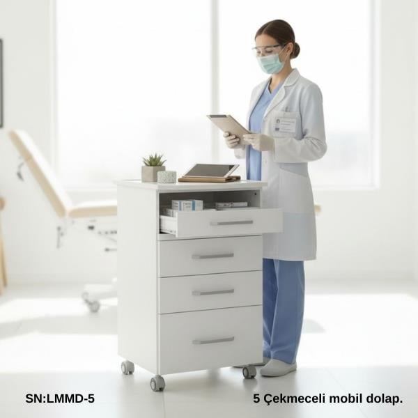 Dental LMMD-5 Membran Tezgahlı Mobil Dolap 5 çekmeceliBDDental LMMD-5 Membran Tezgahlı Mobil Dolap 5 çekmeceli - DENTAL CEPTE