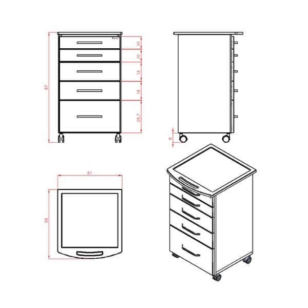 Dental LMMD-5 Membran Tezgahlı Mobil Dolap 5 çekmeceliBDDental LMMD-5 Membran Tezgahlı Mobil Dolap 5 çekmeceli - DENTAL CEPTE