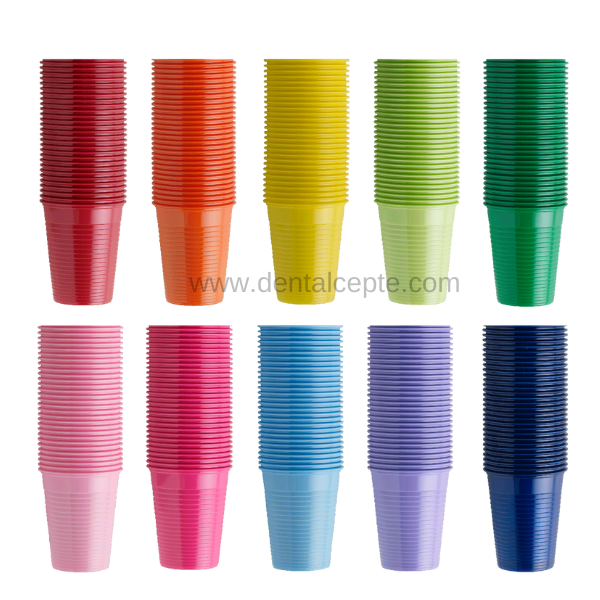 Dental Plastik Renkli Bardak 100 lük  Paket