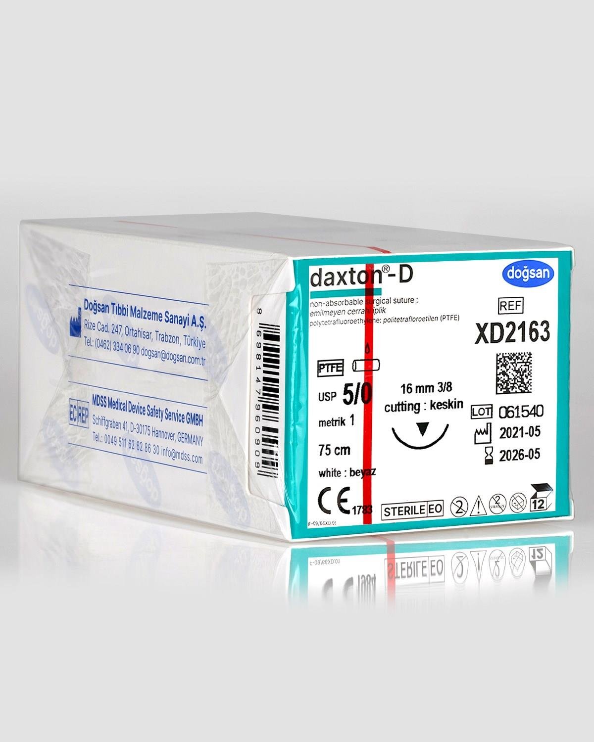 Doğsan Daxton-D Sütür 5/0 16 3/8 Keskin(▼),75cm