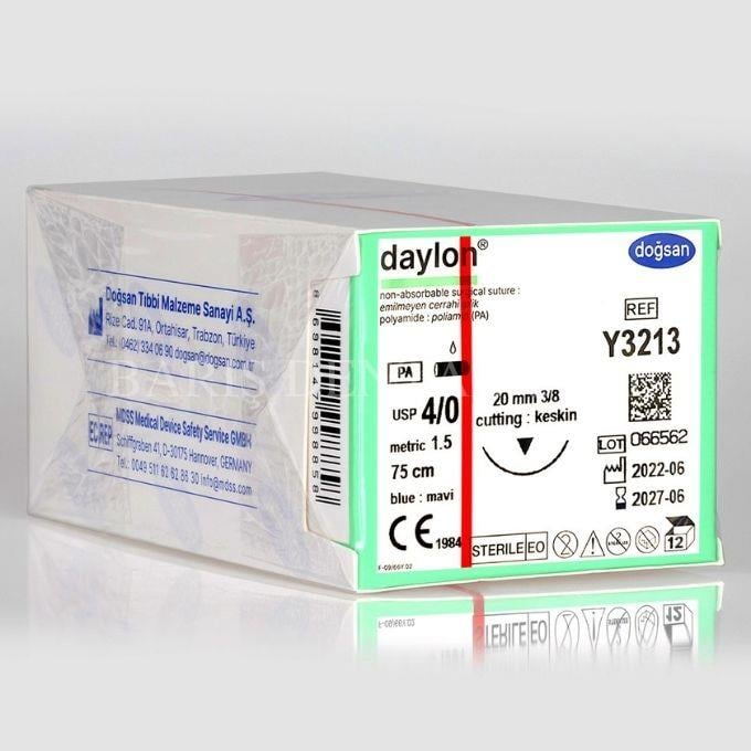 Doğsan Daylon Sütur 4/0 20 3/8 Keskin(▼),75cm