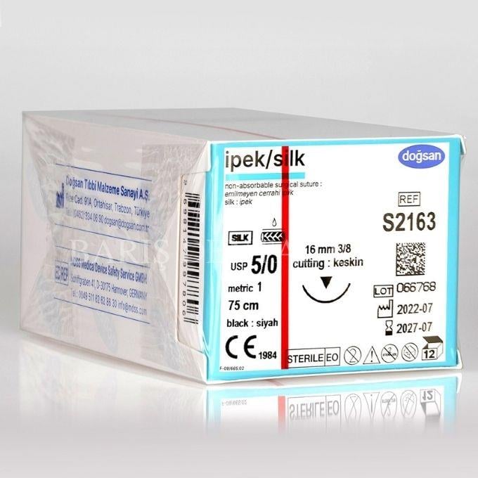 Doğsan Ipek/Silk Sütur 5/0 16 3/8 Keskin(▼),75cm
