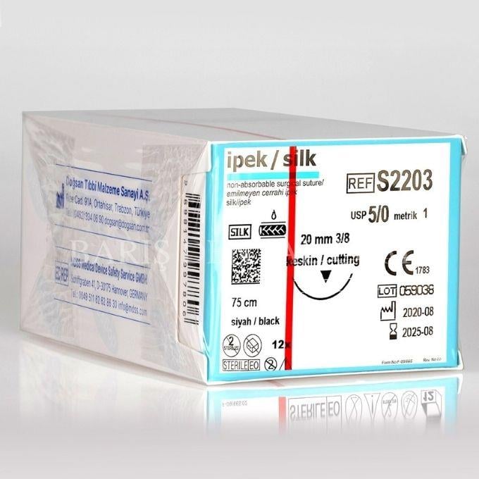 Doğsan İpek/Silk Sütur 5/0 20 3/8 Keskin(▼),75cm