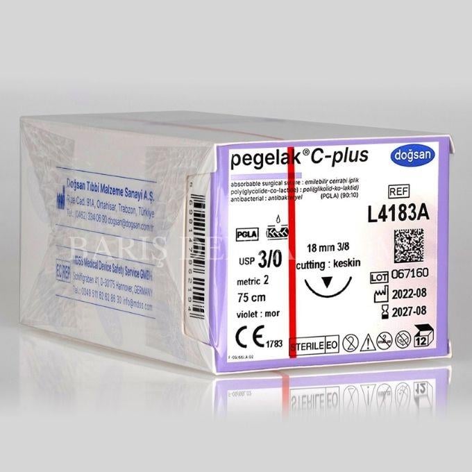 Doğsan Pegelak C Plus Sütür, 3/0 18mm 3/8 Keskin (▼), 75cm