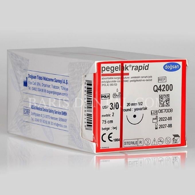 Doğsan Pegelak Rapid Sütur 3/0 20 1/2 Yuvarlak,75cm