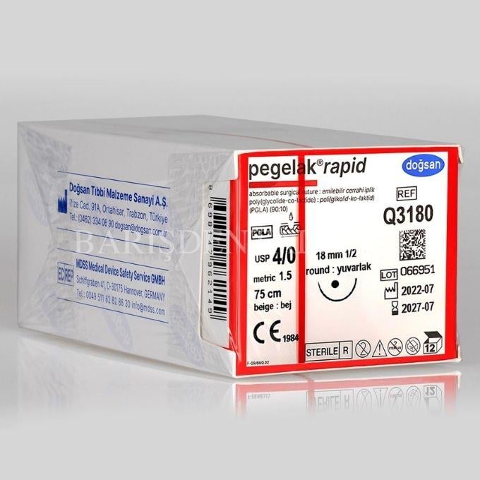 Doğsan Pegelak Rapid Sütur 4/0 18 1/2 Yuvarlak,75cm 