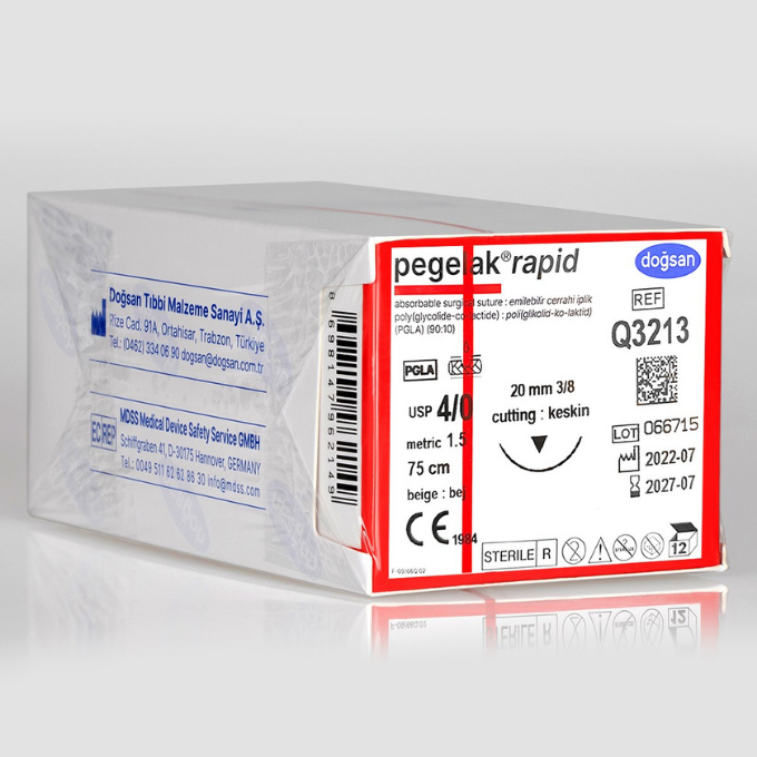 Doğsan Pegelak Rapid Sütur 4/0 20 3/8 Keskin(▼),75cm