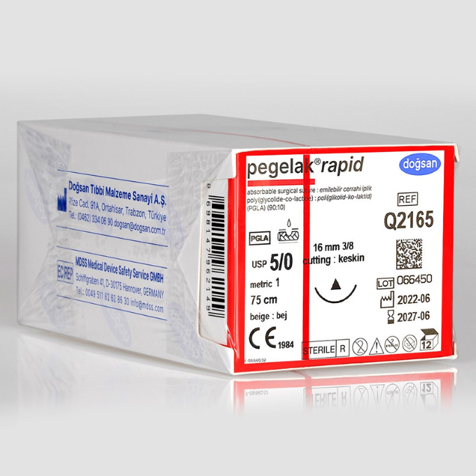 Doğsan Pegelak Rapid Sütur 5/0 16 3/8 Keskin(Δ),75cm