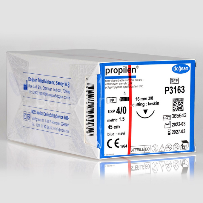 Doğsan Propilen Sütur 4/0 16 3/8 Keskin(▼),45cm