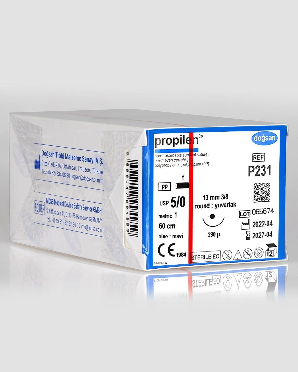 Doğsan Propilen Sütür 5/0 16 3/8 Keskin(▼),75cm