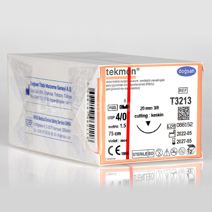 Doğsan Tekmon Sütur 4/0 20 3/8 Keskin(▼),75cm