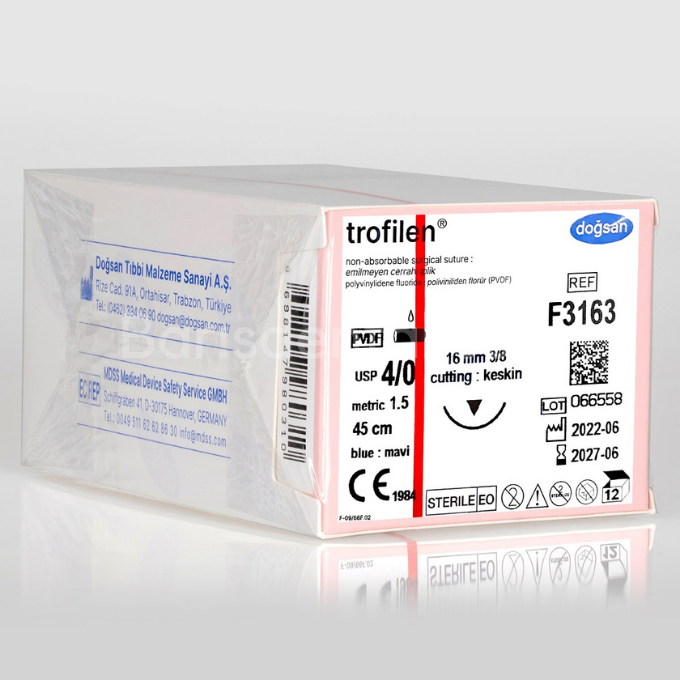 Doğsan Trofilen Sütur 4/0 16 3/8 Keskin(▼),45cm