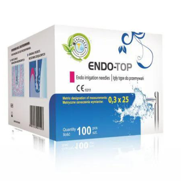 Endo Top İrrigasyon İğnesi Çift Delikli 100 Adetli