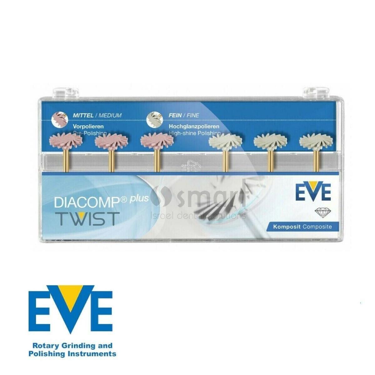 EVE Dental  Diacomp Plus Twist RA 342 Kompozit Parlatma Elmas Cila Spiral Lastiği 6 lı