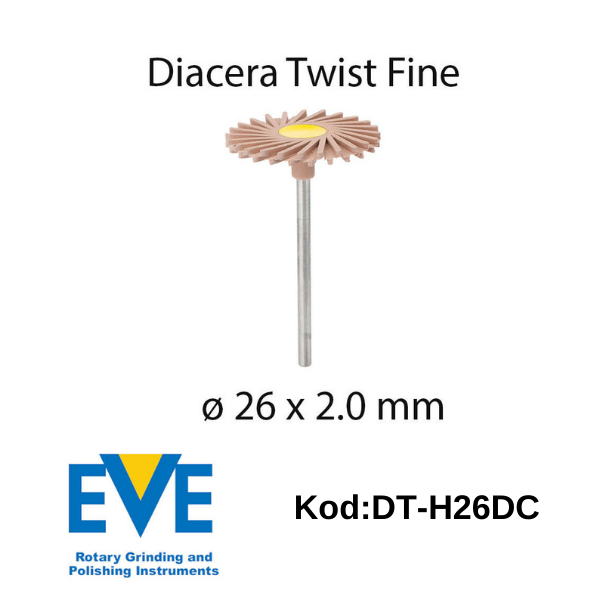 EVE Dental Plus Diacera HP 324 Kahverengi Elmas Parlatma zirkon Cila lastiği Spiral HP Size 26*2 1Adet