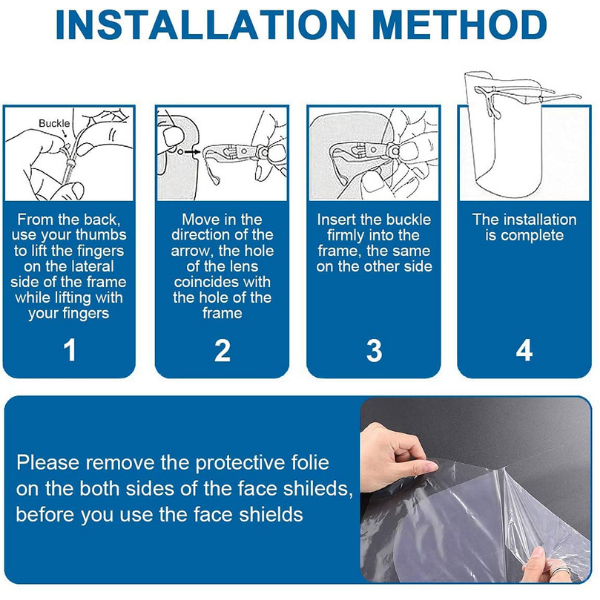 Gözlük tipi Koruyucu Yüz Siperliği + 5 Yedek Siperlikle beraber