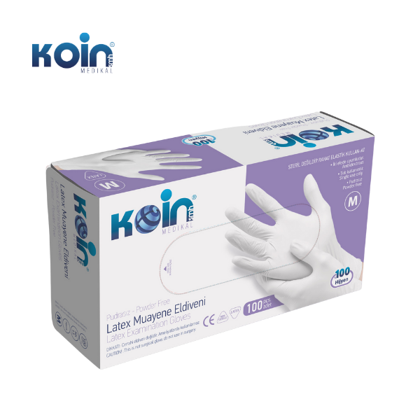 Koin Pudrasız Latex Muayne Eldiveni 100  lü Paket