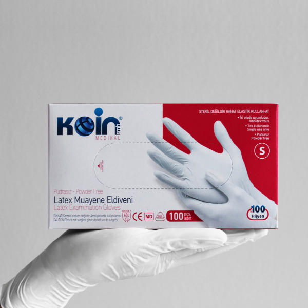Koin Pudrasız Latex Muayne Eldiveni 100  lü Paket