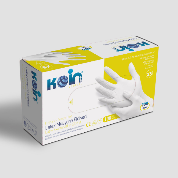 Koin Pudrasız Latex Muayne Eldiveni 100  lü Paket