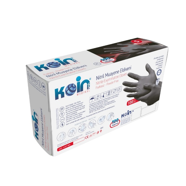 Koin Siyah Nitril Muayne Eldiveni 1 Koli/20Adt.