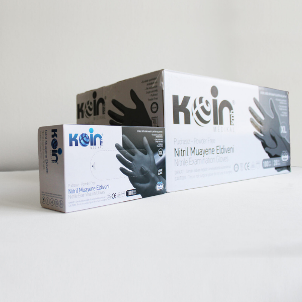 Koin Siyah Nitril Muayne Eldiveni 1 Koli/20Adt.