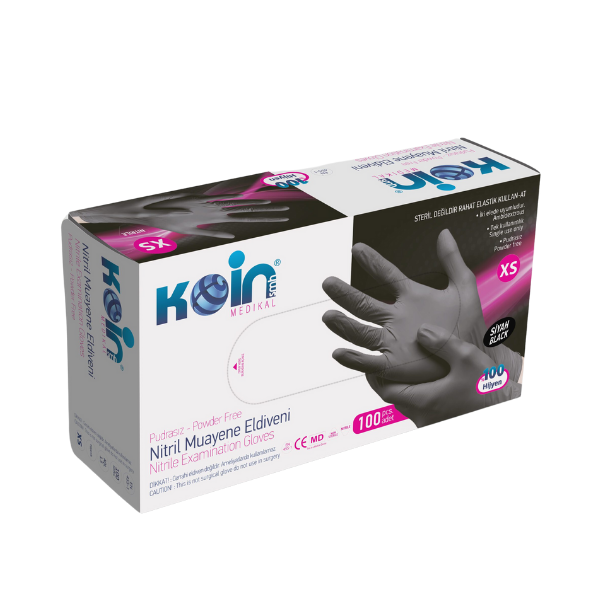 Koin Siyah Nitril Muayne Eldiveni 1 Koli/20Adt.