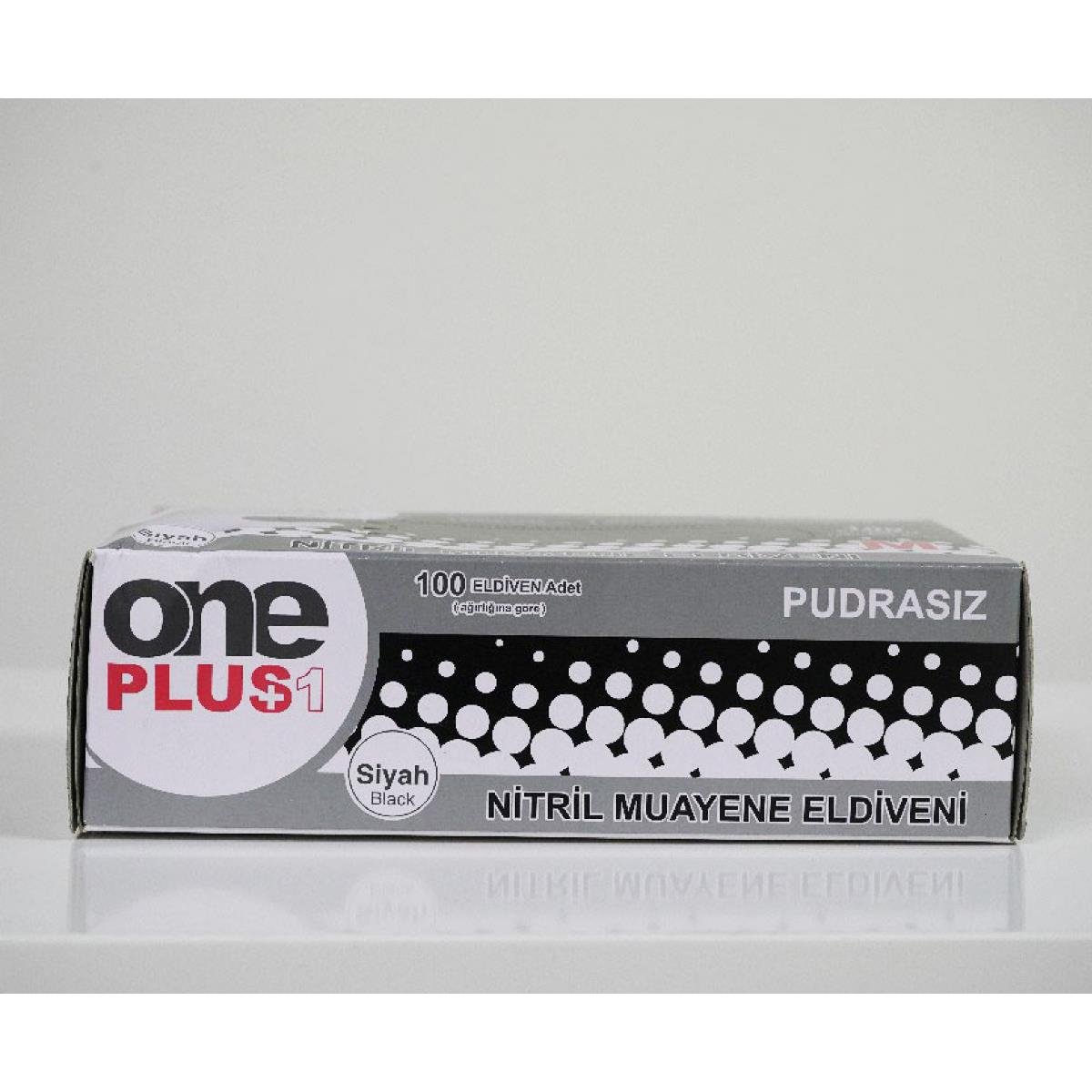 One Plus Siyah Nitril Pudrasız Muayene Eldiven