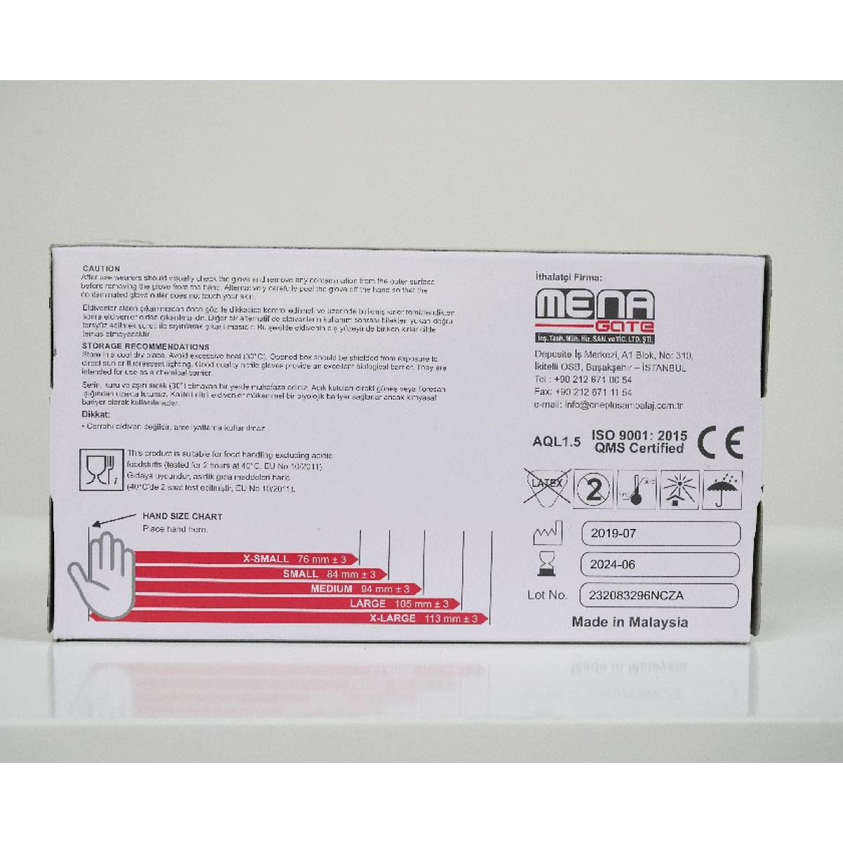 One Plus Siyah Nitril Pudrasız Muayene Eldiven